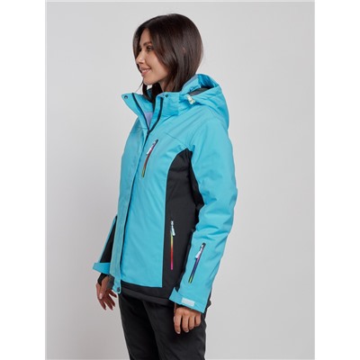Горнолыжная куртка женская зимняя голубого цвета 3327Gl