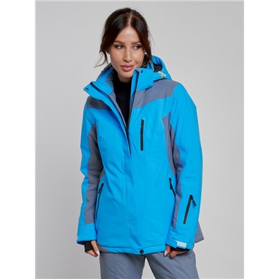 Горнолыжная куртка женская зимняя синего цвета 3310S
