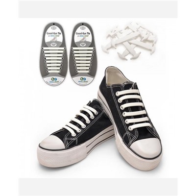 Шнурки силиконовые набор 8+8 шт для пары обуви. Цвет белый 9046260