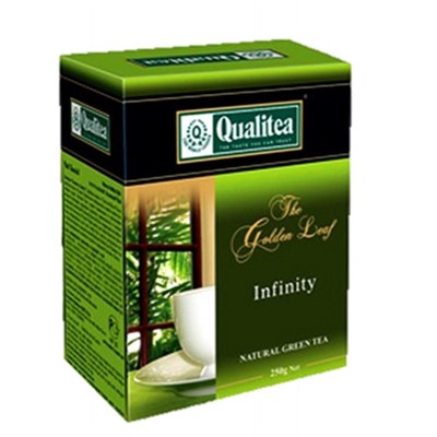 Чай                                        Qualitea                                        Золотой лист Infinity XXL 100 гр. зеленый кр.лист, картон (20)