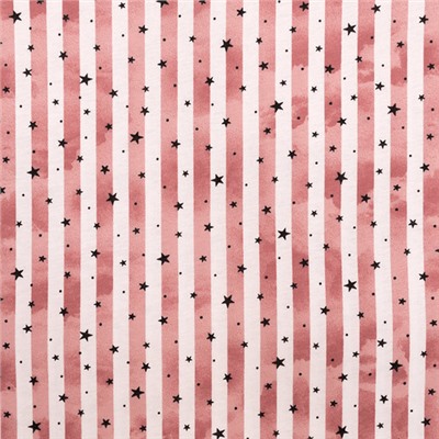 Ткань на отрез кулирка R3336-V2 Звездопад на полосе цвет розовый