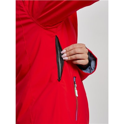 Горнолыжная куртка женская зимняя красного цвета 3331Kr