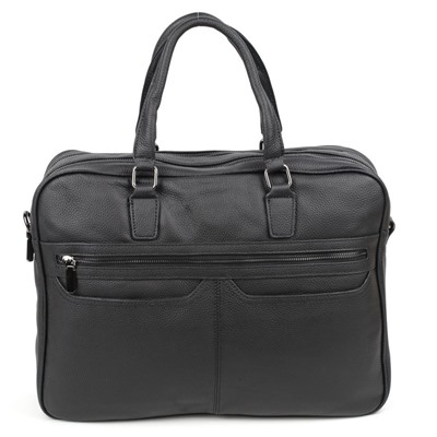 Мужская кожаная сумка-портфель с тремя отделениями на молниях 0017-1