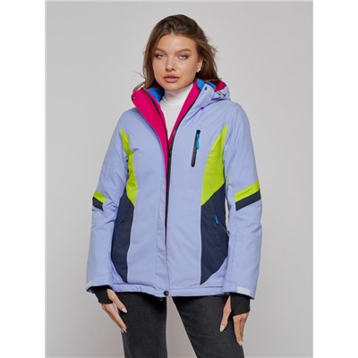 Горнолыжная куртка женская зимняя фиолетового цвета 2201-1F
