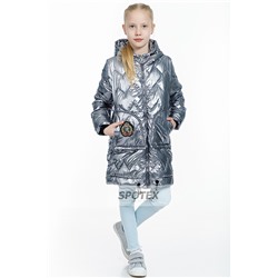 1Детская демисезонная куртка для девочки Levin Force H-1925-1901 серебро