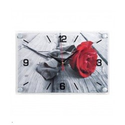 *Часы настенные СН 2030 - 24 Красная роза прямоуг (33х23) (10)