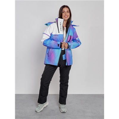 Горнолыжная куртка женская зимняя фиолетового цвета 2321F