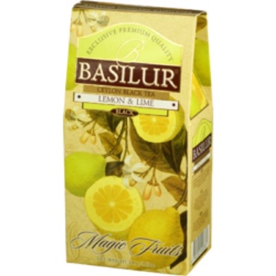 Чай                                        Basilur                                        Волшебные фрукты "Лимон и лайм" 100 гр., черн., картон (12) (70169)
