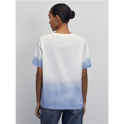 футболка женская голубой абстракция