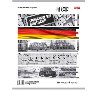 Тетрадь КЛЕТКА 48л. НЕМЕЦКИЙ ЯЗЫК «КОНТРАСТЫ» (Т48-1412) эконом-вариант, б/о