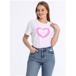 футболка 1ЖДФК4162001; белый / Сердце кистью
