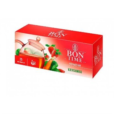«Bontime», чай черный «Клубника», 25 пакетиков, 37 гр. KDV