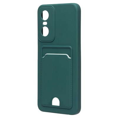 Чехол-накладка SC315 с картхолдером для "Tecno Pop 6 Pro" (dark green)