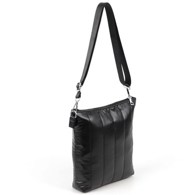 Женская дутая стеганная сумка-планшет через плечо 1293-1 Блек