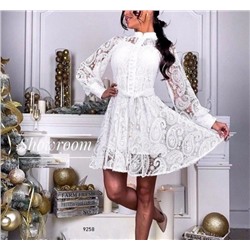 Платье винтажное гипюр белое A258_Новая цена 11.23