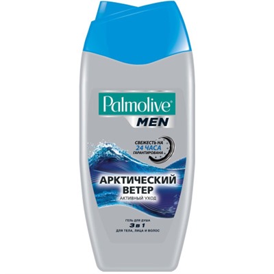 Гель для душа мужской Palmolive (Палмолив) Men Арктический ветер Активный Уход 3 в 1, 250 мл