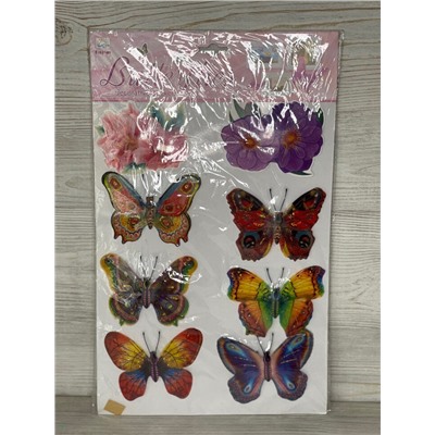 _Наклейка 3D "Бабочки" 25х34см., арт.ХМ-010 (3-104)