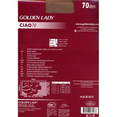 Колготки классические, Golden Lady, Ciao 70 оптом