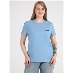 футболка 1ЖДФК4256001; серо-голубой250 / Кот и рыба вышивка