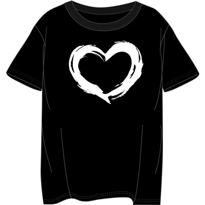 футболка 1ДДФК4437001; черный / Сердце кистью