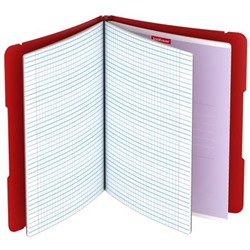 Тетрадь со сменным блоком 48л х 2 клетка пластиковая обложка на резинке съемная "FolderBook" красная 48023 Erich Krause