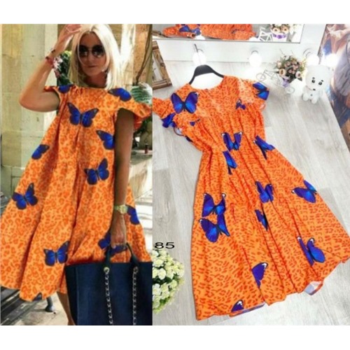 Платье бингалион оранжевое бабочки A133 Размер/цвет 44