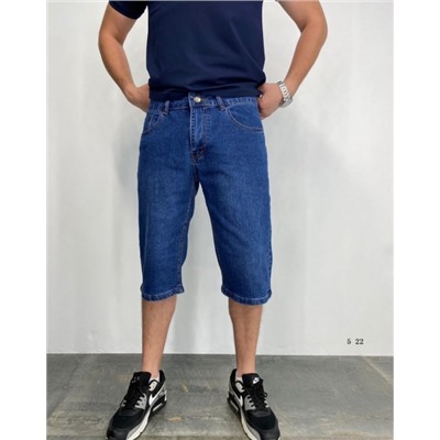 Мужские джинсовые удлиненные шорты синие B22
