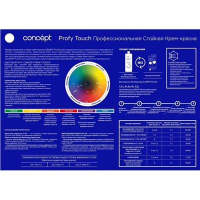 Concept Profy Touch 5.0 Профессиональный крем-краситель для волос, тёмно-русый, 100 мл