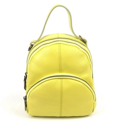 Маленький женский кожаный рюкзак с съемными лямками 9029 Лимон
