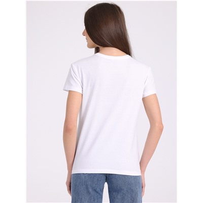футболка 1ЖДФК3965001; белый / Цветок с бутонами