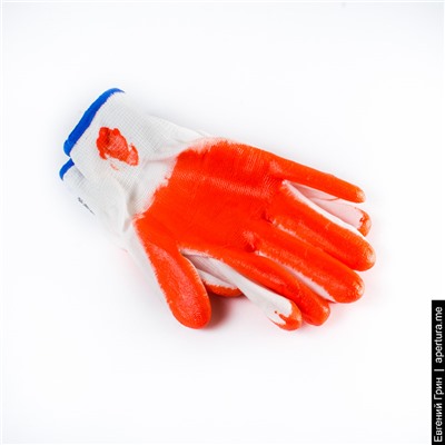 [27675] Перчатки нейлоновые с нитриловым покрытием, оранжевые (12/960) код.137/ХО/