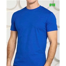 Мужская однотонная футболка ярко-синяя VD107