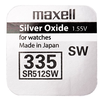 Элемент серебряно-цинковый Maxell 335, SR512SW (10) (100) ..