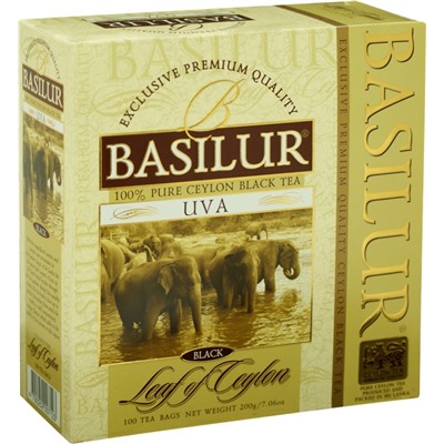 Чай                                        Basilur                                        Лист Цейлона "Ува" 100 пак.*2 гр., черн., картон (12) (70172)