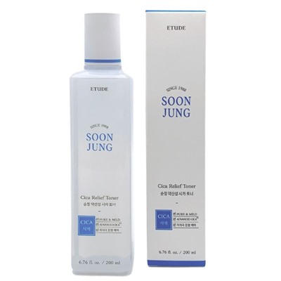 Etude Слабокислотный тонер для лица / Soon Jung CICA Relief Toner, 200 мл