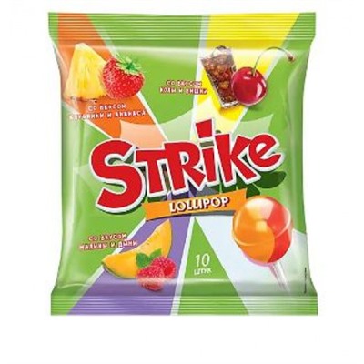 «Strike», карамель на палочке с двойными вкусами, 113 г