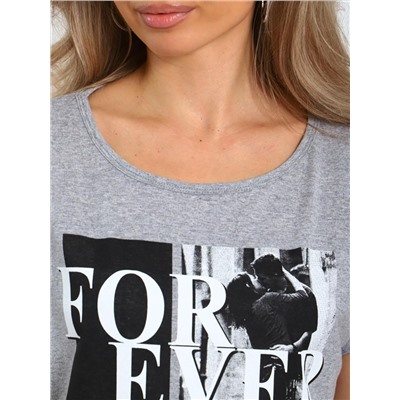 Флорет - футболка серый меланж
