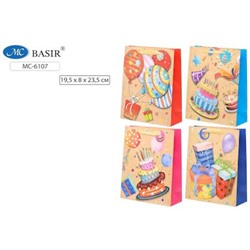 Пакет бумажный 19,5х8х23 см "HAPPY BIRTHDAY" ассорти МС-6107 Basir