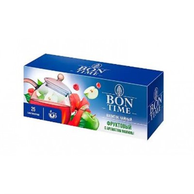 «Bontime», чайный напиток «Фруктовый с ароматом малины», 25 пакетиков, 37 гр. KDV