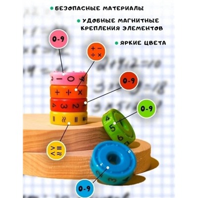 Развивающая игрушка магнитная детский калькулятор головоломка 01.24