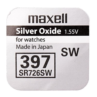 Элемент серебряно-цинковый Maxell 397, SR726W (10) (100) ..