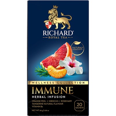 Чай                                        Richard                                        Immune Tea 20 пак.*1,5 гр.черный (12) 102455