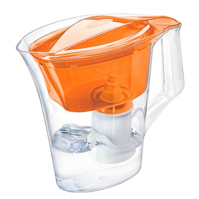Кувшин-фильтр для воды 2,5 л "ГАЛА" оранжевый, пластик, БАРЬЕР