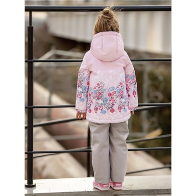 409-22в Куртка (комплект) для девочки "Тина" розовый принт