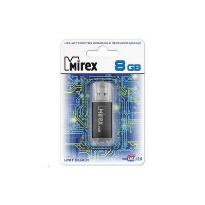 *USB2.0 FlashDrives 8Gb Mirex UNIT BLACK