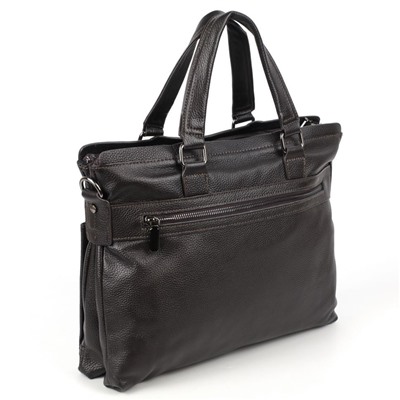 Мужская кожаная сумка-портфель с тремя отделениями на молниях 0016-9
