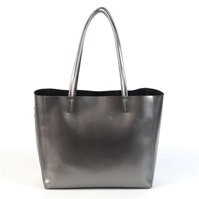 Женская кожаная сумка шоппер трапеция 8689-220 Пеарл Блек