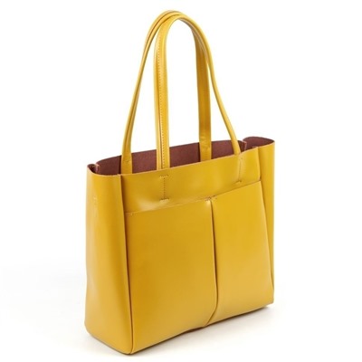 Женская кожаная сумка шоппер 8711-220 Елоу