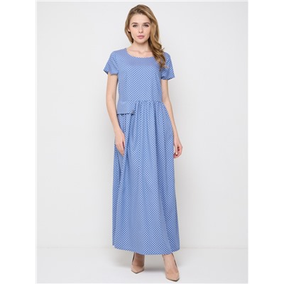Платье женское 5231-3746; Ш88 голубой горошек