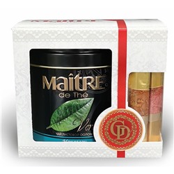 Чай                                        Maitre de the                                         Набор чай зеленый "Наполеон" ж/б+ конфеты Golden Dessert , 144 гр (6)